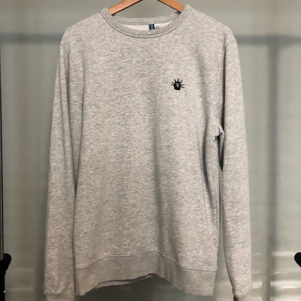 grey embroidered sweater